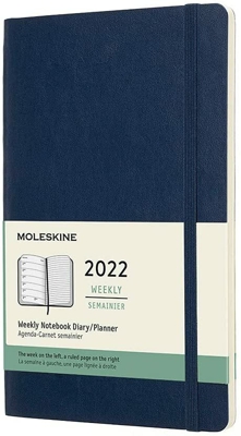 Moleskine 2022 Diario - 12-Month Semanal - 13x21cm Grande - Softcover-Sapphire