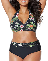 Joligiao Bikinis Mujer Conjunto de Bañador Tallas Grandes Acolchado de Cintura Alta Traje de Baño de Dos Piezas Estampado Playa Verano Tankini en oferta
