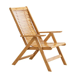 Tumbonas HAIYU-Sillón Reclinable de Madera Plegable para Exteriores Jardín con Respaldo Alto Ajustable en 6 Posiciones Ideal para Balcón/Jardín/Terraz precio