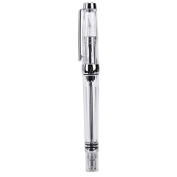 Pluma estilográfica de gran capacidad Pluma de escritura de negocios de metal transparente 0,5 mm Pluma fina Escritura Bolígrafo Bolígrafo de gel Perf características
