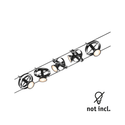 Paulmann Wire Cardan sobre cable, 5 luces 5m negro precio