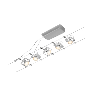Paulmann Wire Mac II sobre cable 5 luces 5 m cromo