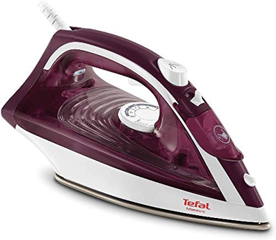 Tefal Maestro 2 FV1844 - Plancha (Plancha a vapor, Suela de CeramicGlide, 1,95 m, 110 g/min, Burdeos, Blanco, 35 g/min)