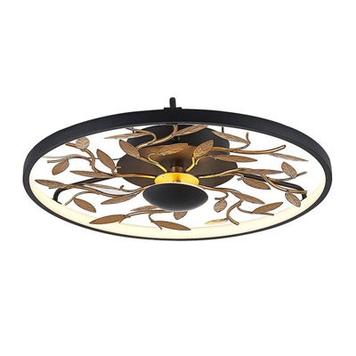 Lindby Annleorie plafón LED, negro, oro