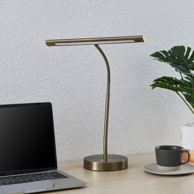 Lindby Nikali lámpara de mesa LED, latón antiguo