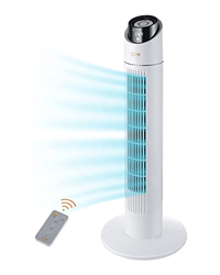 Ventilador de aire para casa, oscilante de 70 grados, con mando a distancia, 3 velocidades, 3 modos, temporizador de 15 horas, ventilador portátil ver características