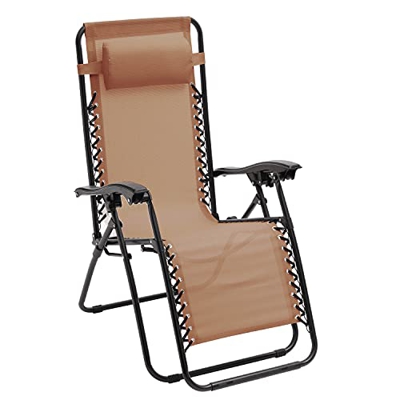 Tumbona de jardín plegable Zero Gravity Beige 165 x 65 x 113 cm