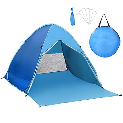 Tienda de playa para 2 personas, fácil ajuste Pop Up, tienda de campaña para playa, tienda de campaña impermeable para 2 personas, para camping, exter