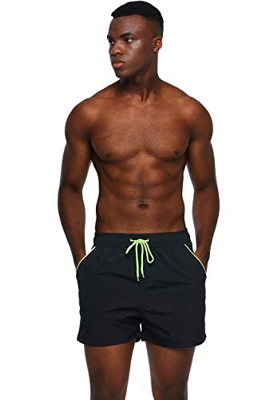 Arcweg Bañadores Hombres de Natación Pantalones Cortos de Playa Hombres Deportes Secado Rápido Ajustable Cómodo Actividad Acuáticos Negro 3XL