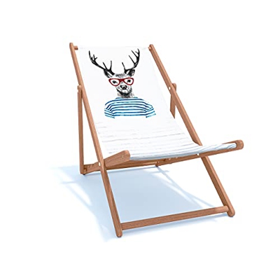 Holtaz Tumbona Madera Hamaca Plegable Silla Playa Ajustable en 4 Posiciones con Material Desmontable Jardín Piscina Bares Cafeterías Hoteles hasta 130