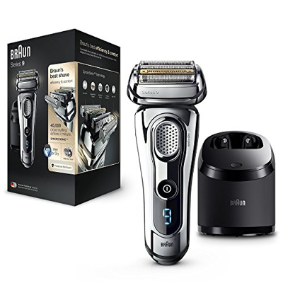 Braun Series 9 9296cc Wet&Dry - Afeitadora Eléctrica para hombre para Barba, Recortadora de Precisión Extraíble, Recargable Inalámbrica, Clean&Charge,