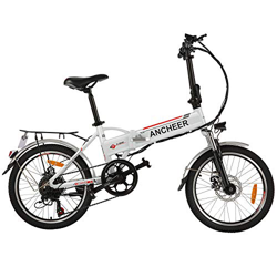 ANCHEER Bicicleta Eléctrica Plegable 20 Pulgadas, con Batería Extraíble 36V 8Ah, 250W Motor, Shimano de 7 Velocidades hasta 25km/h para la Transporte  en oferta