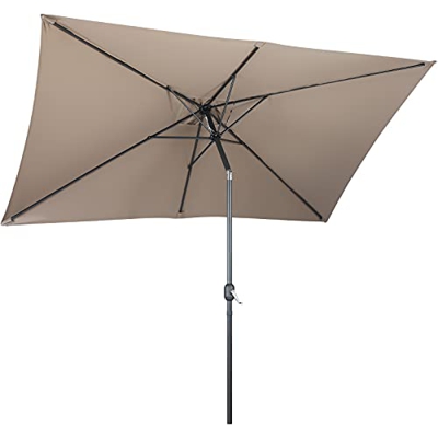 Sombrilla, 200 x 300 cm, aluminio, rectangular, plegable, protección UV UPF 50+, resistente a la lluvia, para jardín, balcón y terraza, 180 g/m²
