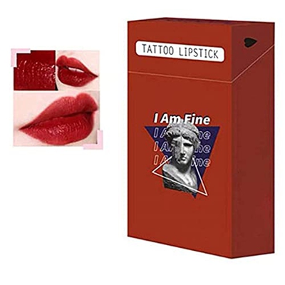 20 Pieces/Set of Cigarette Lipstick Cotton Swab ,Long Lasting Waterproof Disposable Portable Lipstick,Non-Stick Tattoo Lipstick,Red Moisturizing Lip B