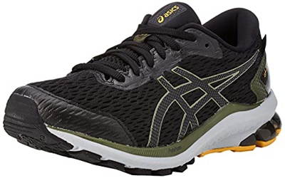Asics GT-1000 9 G-TX, Road Running Shoe Hombre, Black/Smog Green, 40.5 EU