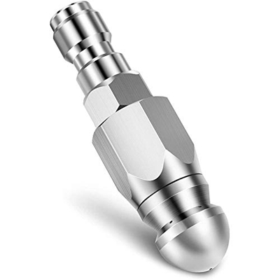 Jcevium Boquilla de chorro de agua para limpiador de alta presión con acoplamiento rápido de 1/4 pulgadas, para desatascador de desagüe, 1 frontal y 6