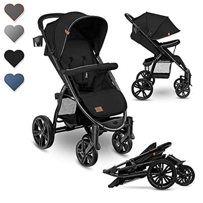 Lionelo Annet Silla de Paseo 58 x 86,5 x 110 cm Para niños hasta 22 kg 0-48M Ajuste del respaldo hasta posición horizontal Capucha XXL Plegable fácil 