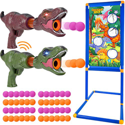 Tacobear Pistola Juguete Pistola Dinosaurio Juego de Tiro al Aire Libre Pistola con Sonido Luz Objetive de Tiro Pistola Blaster Bolas de Espuma Juguet características