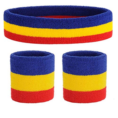 ONUPGO Set de muñequeras deportivas Set de muñequeras con banda de sujeción Bandas para sudar Wristband Ejercicio atlético Baloncesto Muñequera y band