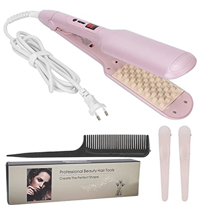 Plancha de Pelo Rizadora para Dar Volumen, Plancha de Pelo Rizadora de Pantalla LCD para Crear Volumen, Planchas Anchas, Plancha de Pelo Rizadora, Pla