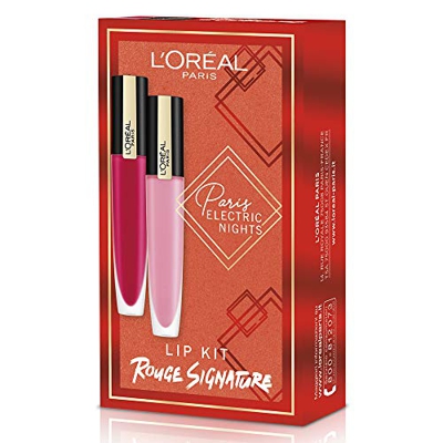 L'Oréal Paris Makeup - Caja de regalo para mujer, 2 tonos de labios largos, rojos, 114 I Represent y 109 I Savor