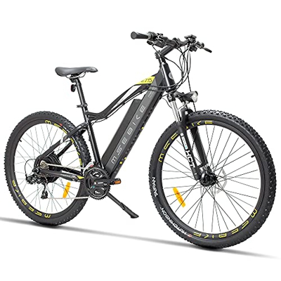 SAWOO Bicicleta de montaña eléctrica de 27,5 Pulgadas 400W 13ah Freno de Disco de batería extraíble, Shimano 21 velocidades, Bicicleta eléctrica de Pl
