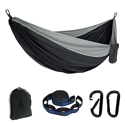 Hamaca Ultraligera Hamaca Colgante 270 * 140cm Nylón de Paracaída Portátil y Transpirable para Jardín, Viajes, Senderismo, Camping