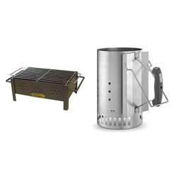 Imex El Zorro Barbacoa Sobremesa con Parrilla Cincada, Negro, 31x21x14 cm, 71431.0 + Weber 7416 Chimenea de encendido Rapidfire en oferta