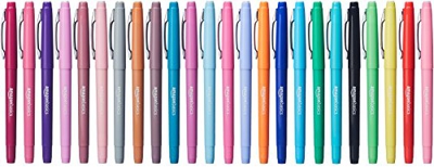 Amazon Basics - Rotuladores de punta de fieltro, colores surtidos, paquete de 24