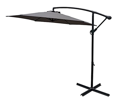 KitGarden - Parasol Excéntrico UPF+50, 300Øx260cm, Gris, Roma