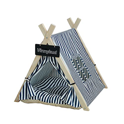 Vinnykud Tienda de Campaña para Mascotas Extraíble y Lavable Plegable con Colchón Cama para Mascotas Tienda de Campaña de Rayas para Perros Carpa con  precio