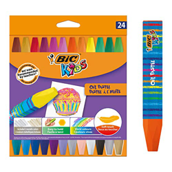 BIC Kids Oil Pastels Ceras Blandas - colores Surtidos, Blíster de 24 unidades características