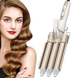 Pinzas Rizadoras 3 Barriles Rizador de Pelo Tenacillas de Pelo para Cabello Profesional Cerámica de Turmalina Iron Wave Curler Multifunción Temperatur en oferta