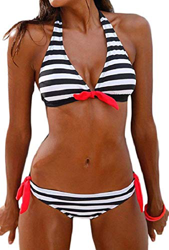 heekpek Traje de Baño Sexy Bañador de Baño Conjunto de Bikini Traje de Baño De Moda Verano Rayas Tops y Braguitas 2 Piezas Traje de Baño características