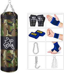 Sfeexun - Sacos de Boxeo para Colgar, Equipo de Boxeo para Gimnasio en Casa con Guantes, Cadena, Gancho de Techo para Entrenamiento Pesado para Adoles precio