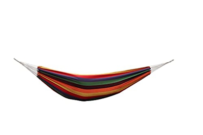 HENG FENG Hamaca de Lona de algodón 200 * 150 cm portátil para Jardines Interiores y Exteriores Carga de Camping hasta 150 kgs Arco Iris