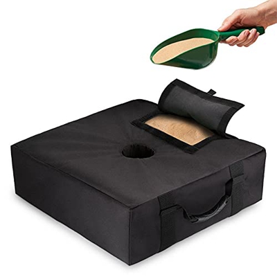 Namvo Bolsa de peso cuadrada desmontable al aire libre, grande abierta para arena, resistente a la intemperie, soporte resistente, base de soporte par