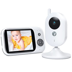Vigilabebés Inalambrico con Cámara y Audio, Inteligente Cámara de Vigilancia, LCD de 3.2" Visión Nocturna Sensor, Charla Bidireccional, VOX, Despertad en oferta