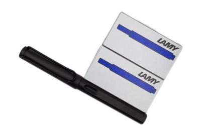 Lamy Safari umbra - Pluma, mate, pluma: F con cartuchos de tinta azul Umbra F