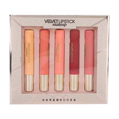 Set de barra de labios líquida mate de 5 piezas, taza antiadherente hidratante de larga duración bálsamo de labios profesional