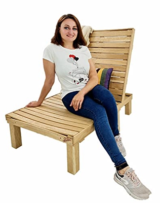 Blizniaki FOT1 DB W - Tumbona de jardín (madera de roble, plegable, 117 cm)