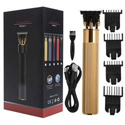 Cortadora de pelo eléctrica profesional, recargable, resistente al agua, cortadora de pelo para hombres, niños, familia (oro) en oferta