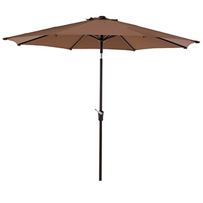 Grand patio Sombrilla de Patio, Parasol Ø 270cm, Funcionamiento del Elevador de Manivela, Protección Sombrilla para Jardín, Piscina, Exterior, UV UPF 