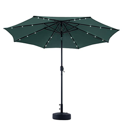VONLUCE 300CM Sombrilla de Jardín con Luz LED de Energía Solar Parasol Grande de Jardín con 8 Varillas de Acero Sombrilla de Terreza con Protección UV características