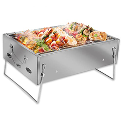 Barbacoa de Carbón, VAZILLIO Parrilla de Carbón Plegable Portátil para BBQ, Picnic, Acampadas, Camping (para 3-5 Persona) precio