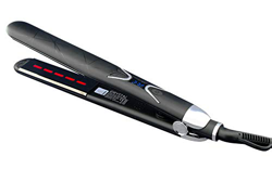 Plancha de Pelo Profesional Cristal de Titanio con Infrarrojos y Placas Estrechas y Bordes Redondeados Negra Black Crystal Infrarrojos By AGV en oferta