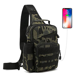HUNTVP Táctical Mochila de Pecho con Puerto de Carga USB con Bolsillo de Botella de Agua Mochila de Hombro Mochila de Bandolera Estilo Militar Imperme precio