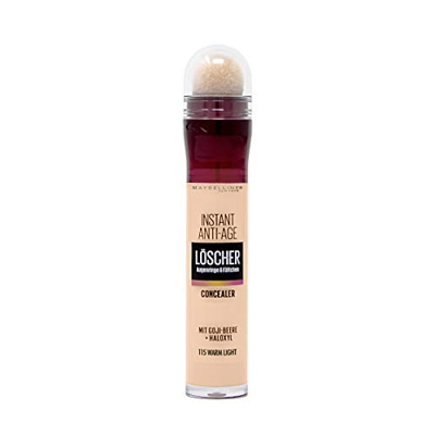 Maybelline New York Corrector antiedad instantáneo con aplicador de microborrado n.º 115 Warm Light 6,8 ml