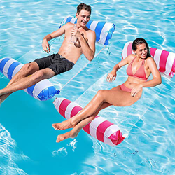 Hamaca flotante de agua, hamaca de agua, hinchable, tumbona para mar, piscina, 2 unidades (Light Blue+Pink) en oferta