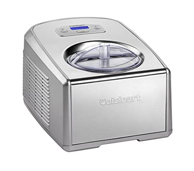 Cuisinart Heladera Profesional ICE100E Heladera con compresor 1.5L, Maquina para hacer helado, gelato, sorbetes y yogur helado casero, 150W, Helado al